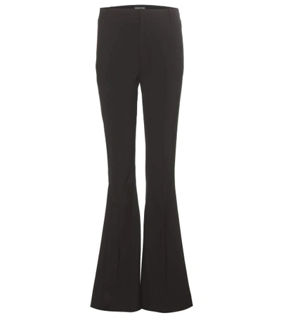 Tom Ford Flared Stretch-wool Trousers In Black