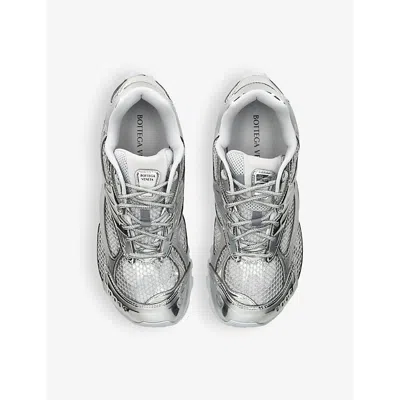 Bottega Veneta Orbit Metallic Low-top Sneakers In Silver