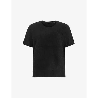 Allsaints Nero Heavyweight Relaxed Fit T-shirt In Black