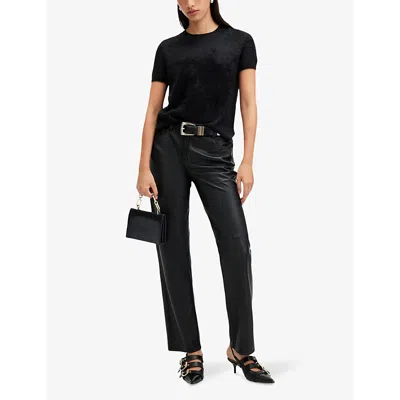 Allsaints Nero Heavyweight Relaxed Fit T-shirt In Black