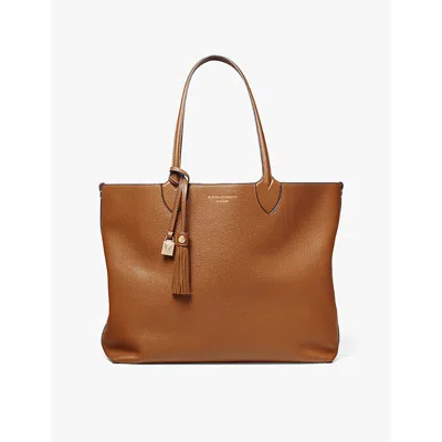Aspinal Of London Womens Tan Hudson Oversized Leather Tote Bag In Tan