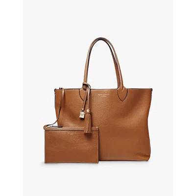 Aspinal Of London Womens Tan Hudson Oversized Leather Tote Bag In Tan