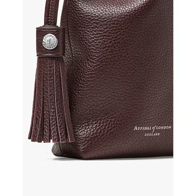 Aspinal Of London Womens Wine Hudson Leather Cross-body Bag In Wine