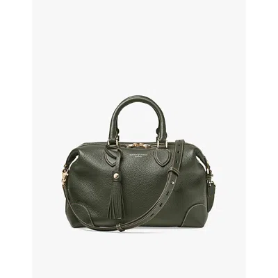 Aspinal Of London Mens Green Hudson Leather Bowling Bag In Green