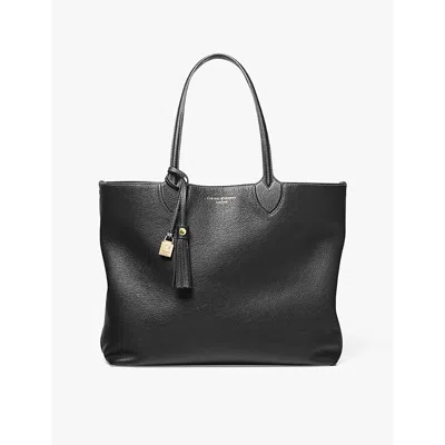 Aspinal Of London Womens Black Hudson Oversized Leather Tote Bag In Black