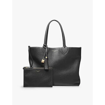 Aspinal Of London Womens Black Hudson Oversized Leather Tote Bag In Black