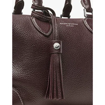 Aspinal Of London Mens Wine Hudson Leather Bowling Bag In Wine