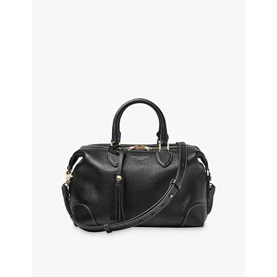 Aspinal Of London Mens Black Hudson Leather Bowling Bag In Black