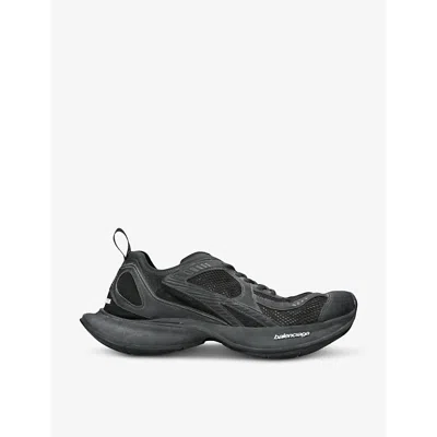 Balenciaga Black Mesh And Rubber Circuit Sneakers In Black