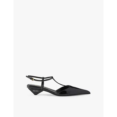 Prada 35 Calf Leather Pumps In Black