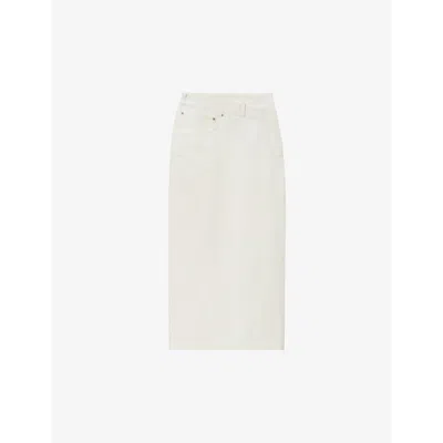 Loewe Cotton Deconstructed Midi Skirt In White