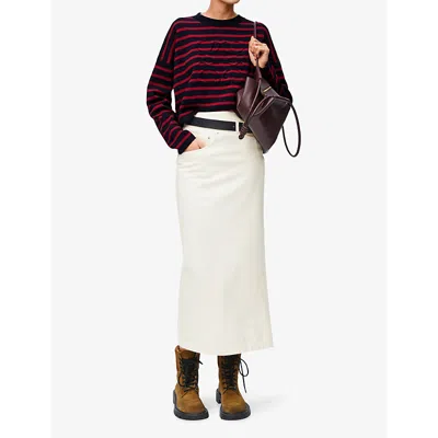 Loewe Cotton Deconstructed Midi Skirt In White