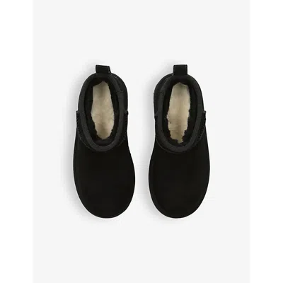 Ugg Black Kids' Classic Ultra Mini Platform Suede And Shearling Boots Eur 36 /3.5 Uk In Black