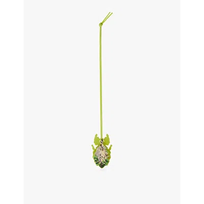 Loewe Beaded Leaf Insect Charm In Meadow Green