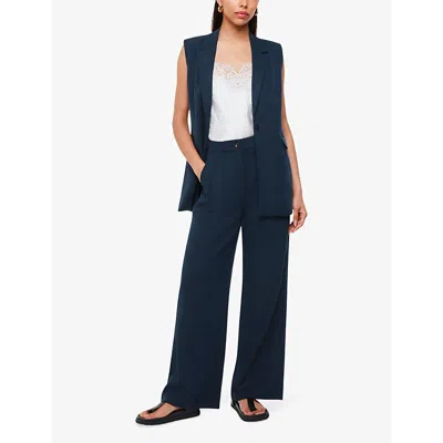 Whistles Womens Navy Joss Regular-fit High-rise Tailored Woven Trousers In Navy