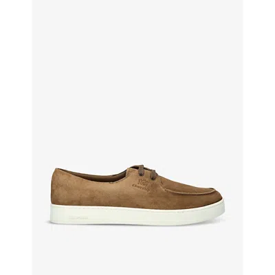 Church Mens Tan Longsight Branded Suede Low-top Trainers In Tan