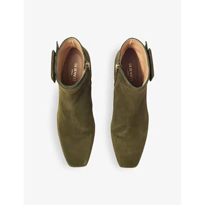 Lk Bennett Wilde Buckle Bootie In Gre-khaki