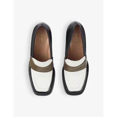 Lk Bennett Womens Mul-multi Joss Colour-block Heeled Leather Loafers In Mul-multi