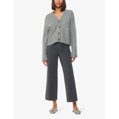 Whistles Womens Grey Camilla Wide-leg High-rise Stretch-woven Trousers In Grey