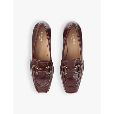 Lk Bennett Womens Bro-chocolate Luca Snaffle-embellished Heeled Patent-leather Pumps In Bro-chocolate