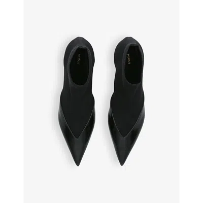 Neous Vega Shell And Leather Point-toe Ankle Boots In Black