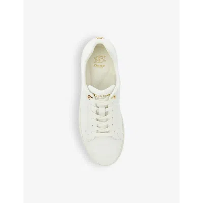 Dune Womens White Leather Episode 2 Flatform-sole Leather Low-top Trainers In White Leather