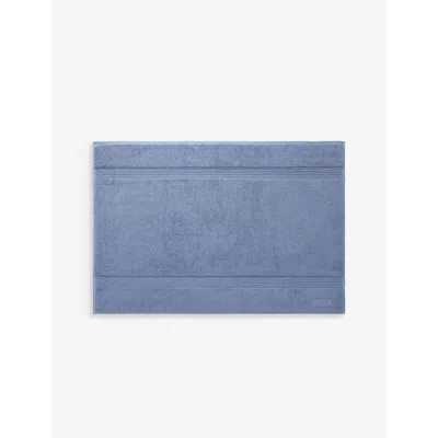 Hugo Boss Sky Logo-embroidered Cotton Bathmat 60cm In Sky