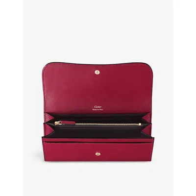Cartier Womens Cherry Red Panthère De  Leather Wallet In Cherry Red