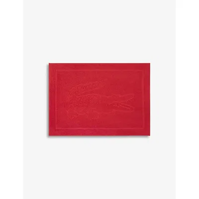 Lacoste Multicoloured Casual Logo-embroidered Organic-cotton Bath Mat 55cm X 80cm In Multicoloured