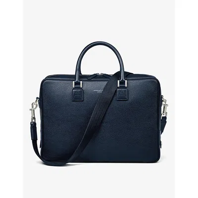 Aspinal Of London Mens Mount Street Logo-embellished Leather Laptop Bag