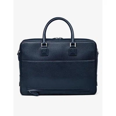Aspinal Of London Mens Mount Street Logo-embellished Leather Laptop Bag