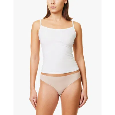 Calvin Klein Womens Cedar Invisibles Micro Stretch-woven Thong In Cedar