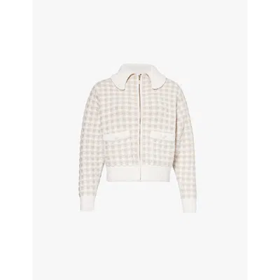Barrie Gingham-pattern Cashmere Jacket In Arran White & Medium