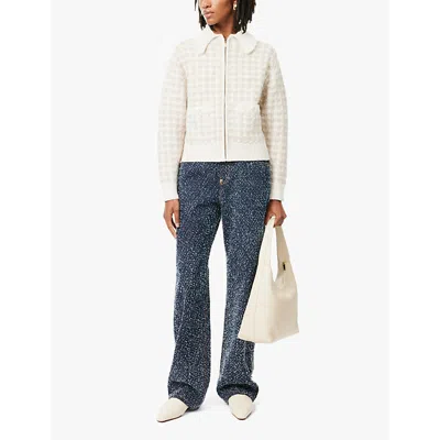 Barrie Gingham-pattern Cashmere Jacket In Arran White & Medium
