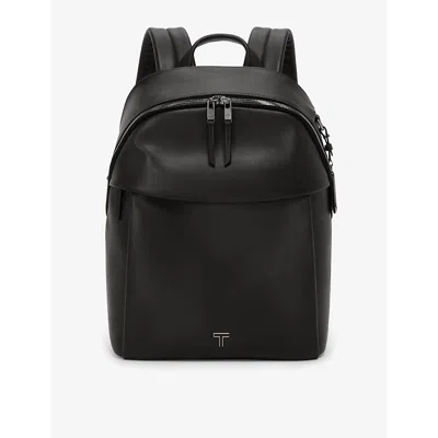 Tumi Womens  Holland Brand-plaque Leather Backpack In Black/gunmetal