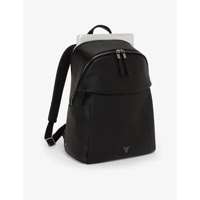 Tumi Womens  Holland Brand-plaque Leather Backpack In Black/gunmetal