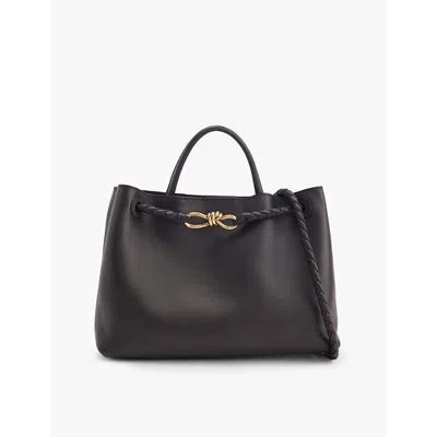 Bottega Veneta Womens Andiamo Intrecciato Medium Leather Top-handle Bag Fondant-m Brass In Fondant-m Brass