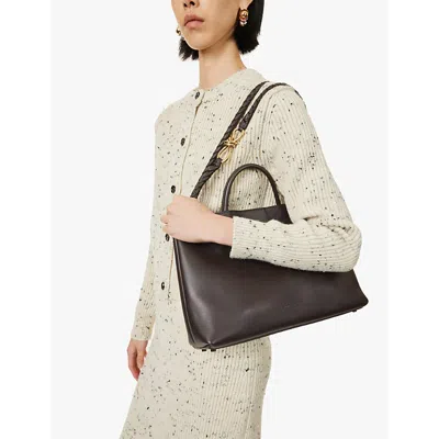Bottega Veneta Womens Andiamo Intrecciato Medium Leather Top-handle Bag Fondant-m Brass In Fondant-m Brass