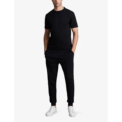 Reiss Mens Crewneck Short-sleeve Stretch-jersey T-shirt Navy Blue In Navy Blue