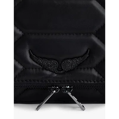Zadig & Voltaire Rock Quilted Suede Clutch In Flash