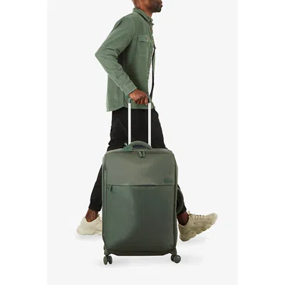 Lipault Khaki Plume Long Trip 4-wheel Woven Suitcase 70cm In Khaki