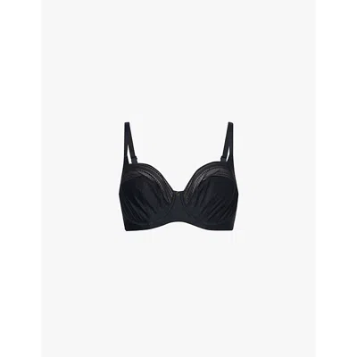 Panache Womens Noir Serene Full-cup Underwired Lace Bra In Noir