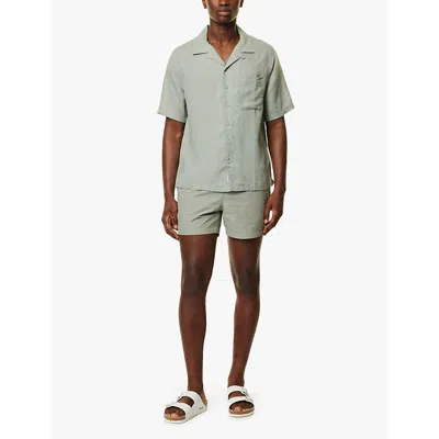 Onia Charles 5 Nylon Blend Solid Regular Fit Swim Trunks In Sage