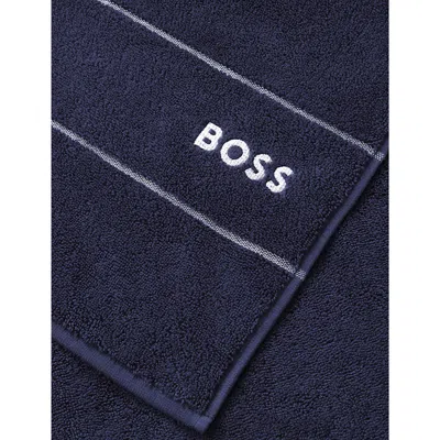 Hugo Boss Navy Plain Egyptian Cotton Towel Rang In Navy