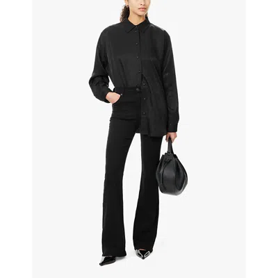 Citizens Of Humanity Womens  Lilah High-waist Bootcut Stretch-denim Jeans In Plush Black (black