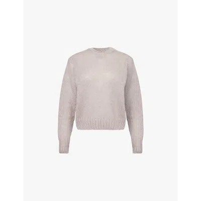 Sunspel Womens Sandstone Round-neck Brushed Wool And Silk-blend Knitted Jumper In Sandstone
