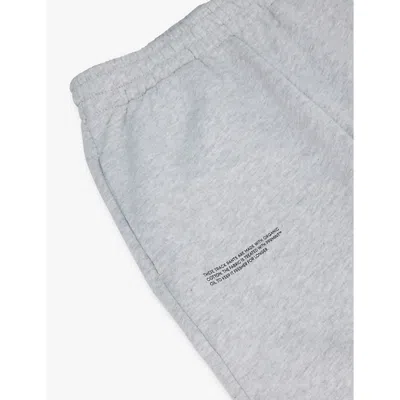 Pangaia Grey Marl Drawstring-waistband Text-print Organic Cotton-jersey Jogging Bottoms 3-12 Y In Grey Marl