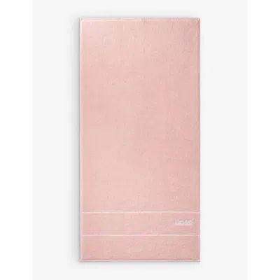 Hugo Boss Primrose Plain Logo-embroidered Egyptian-cotton In Primrose