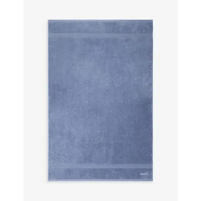 Hugo Boss Sky Loft Logo-embroidered Cotton Towel In Sky