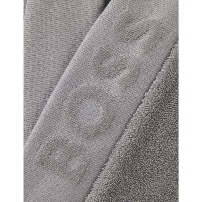 Hugo Boss Womens Concrete Plain Logo-appliqué Egyptian Cotton Kimono In Concrete